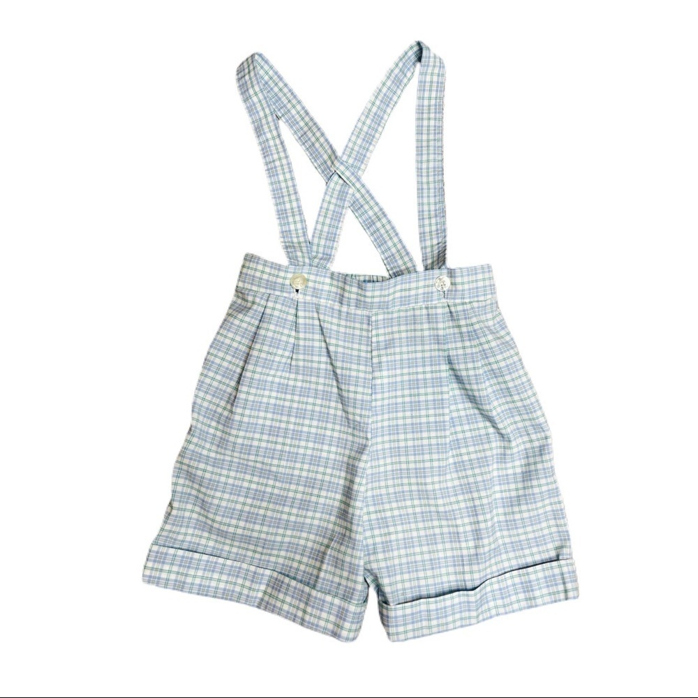 𝅺VINTAGE Plaid Suspender Shorts 4t